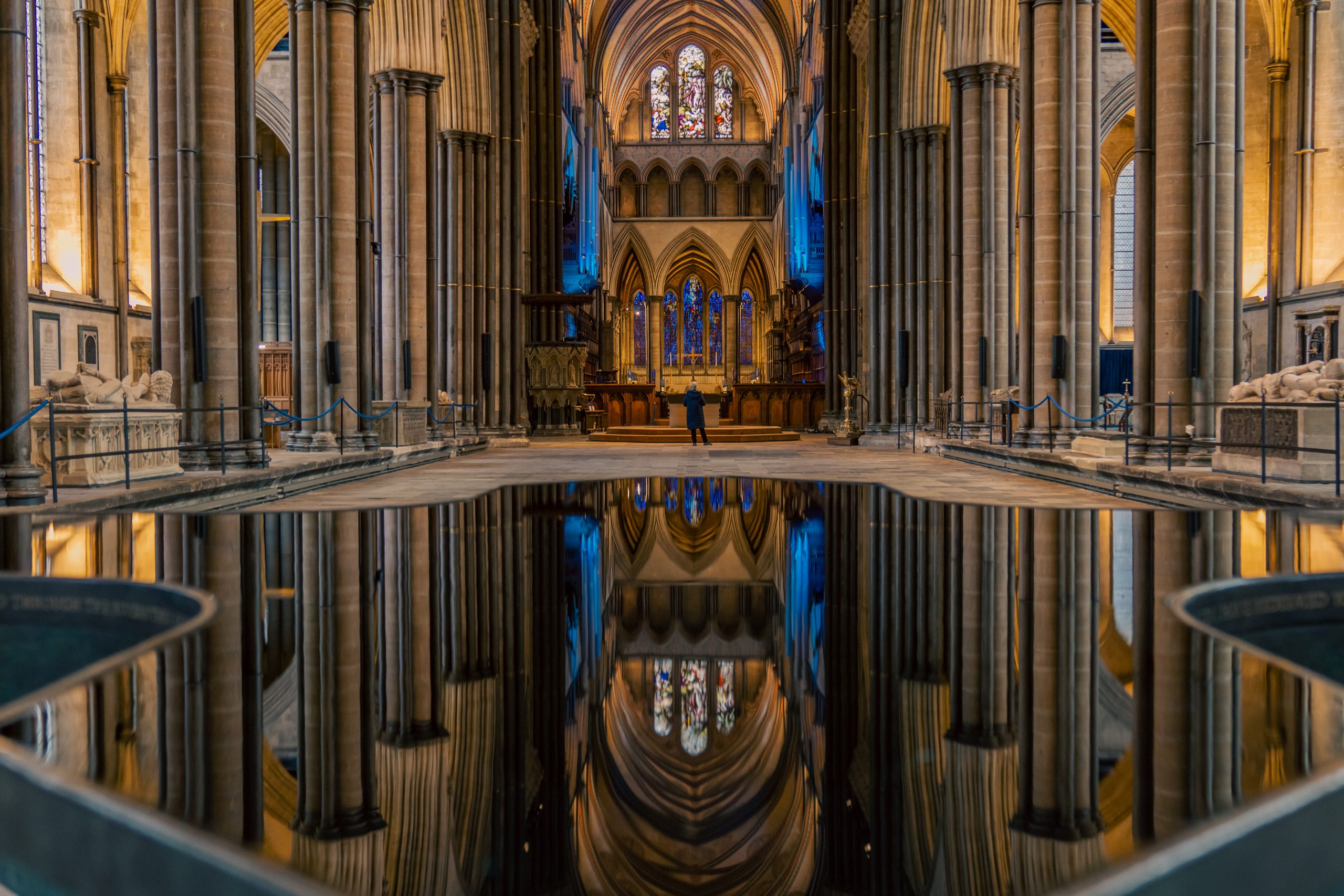 Photo of the font at Salisbury Cathedral by Simon Brown