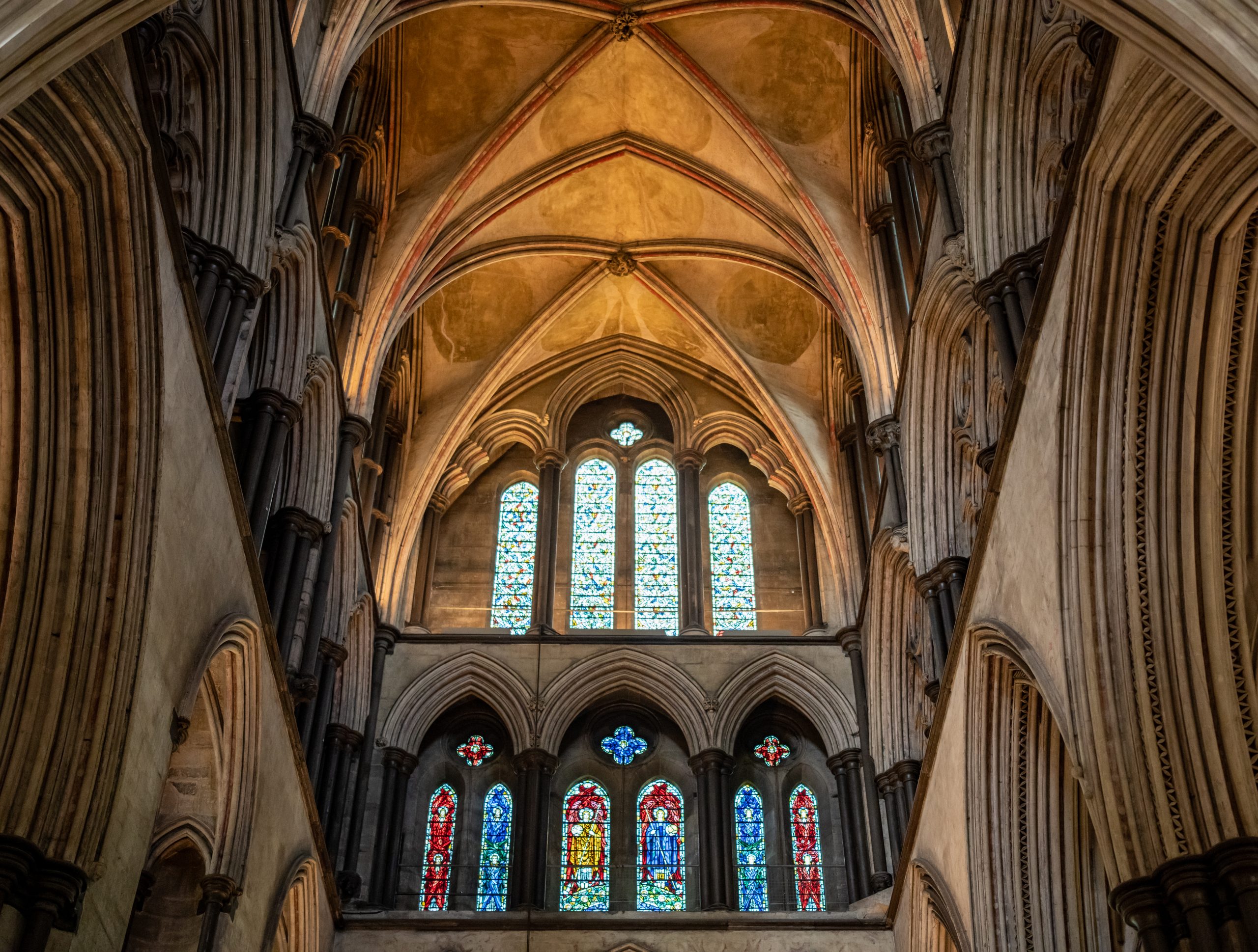 upward look at stained glass windows